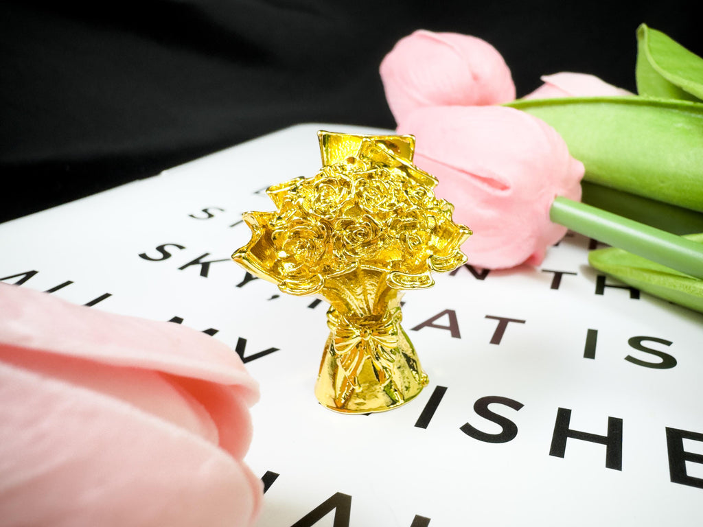 Handmade Gold-Plated Eternal Flower Ornament: Blooming Bouquet Keepsake