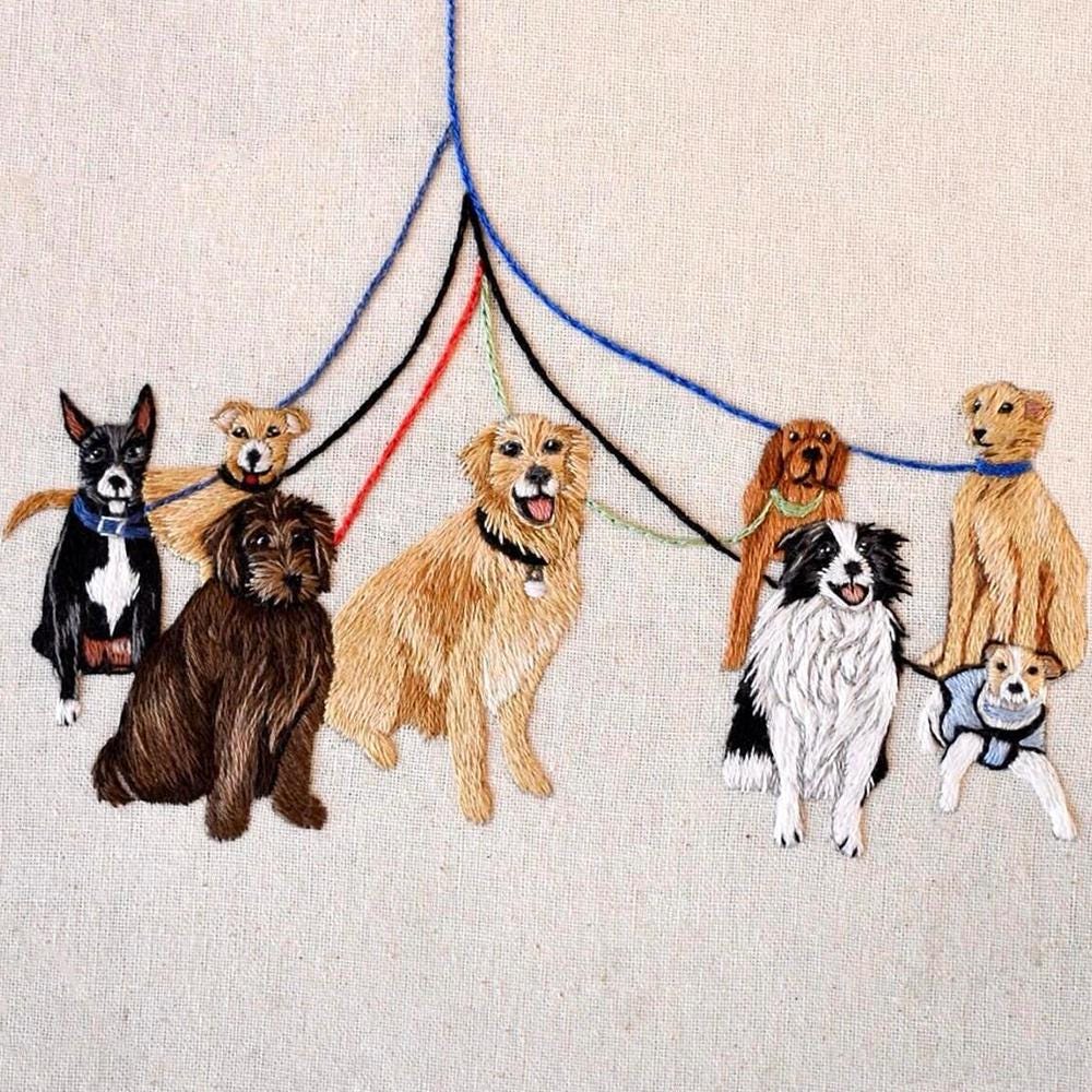 Custom Embroidered Pet Portrait Shirt: Comfort Colors Cat & Dog Tee
