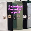 Custom Embroidered Pet Portrait Shirt: Comfort Colors Cat & Dog Tee